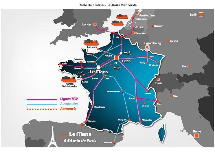 carte localisation le mans